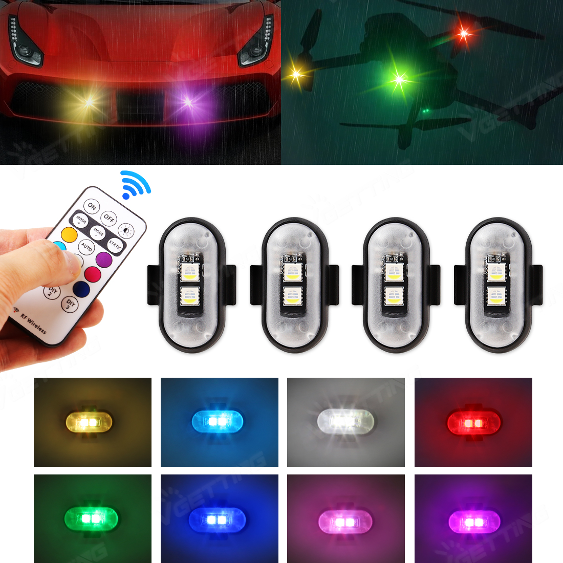 Drone Strobe Light - 4Pcs Mini Drone Strobe Light 8