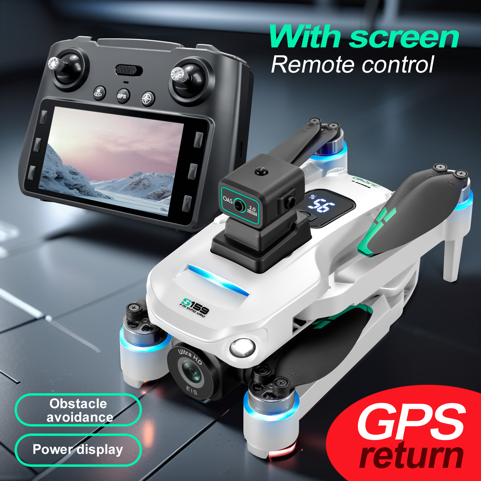 S159 GPS Drone 4K Profesional  - огляд і ціна Drone Controller Screen